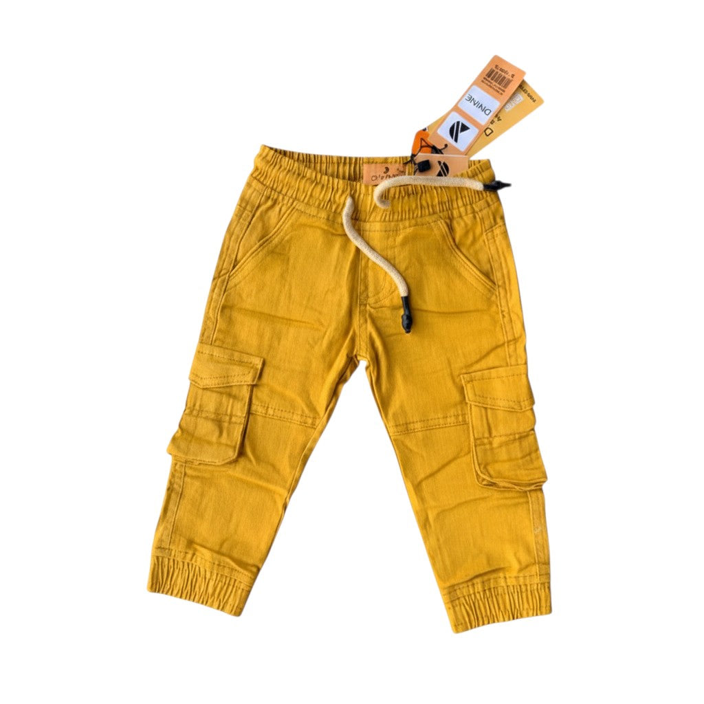 Boys Mustard Yellow Cargo Joggers