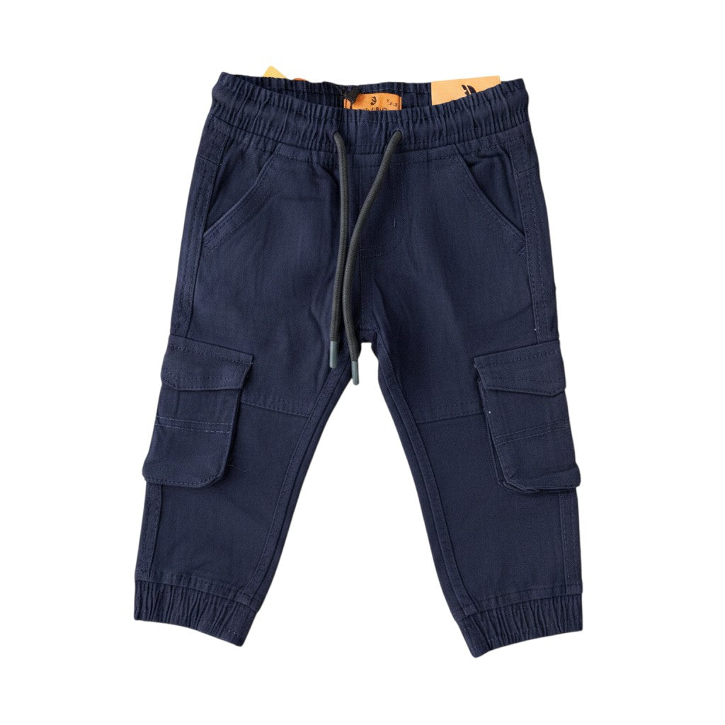 Boys Navy Cargo Jogger Pants