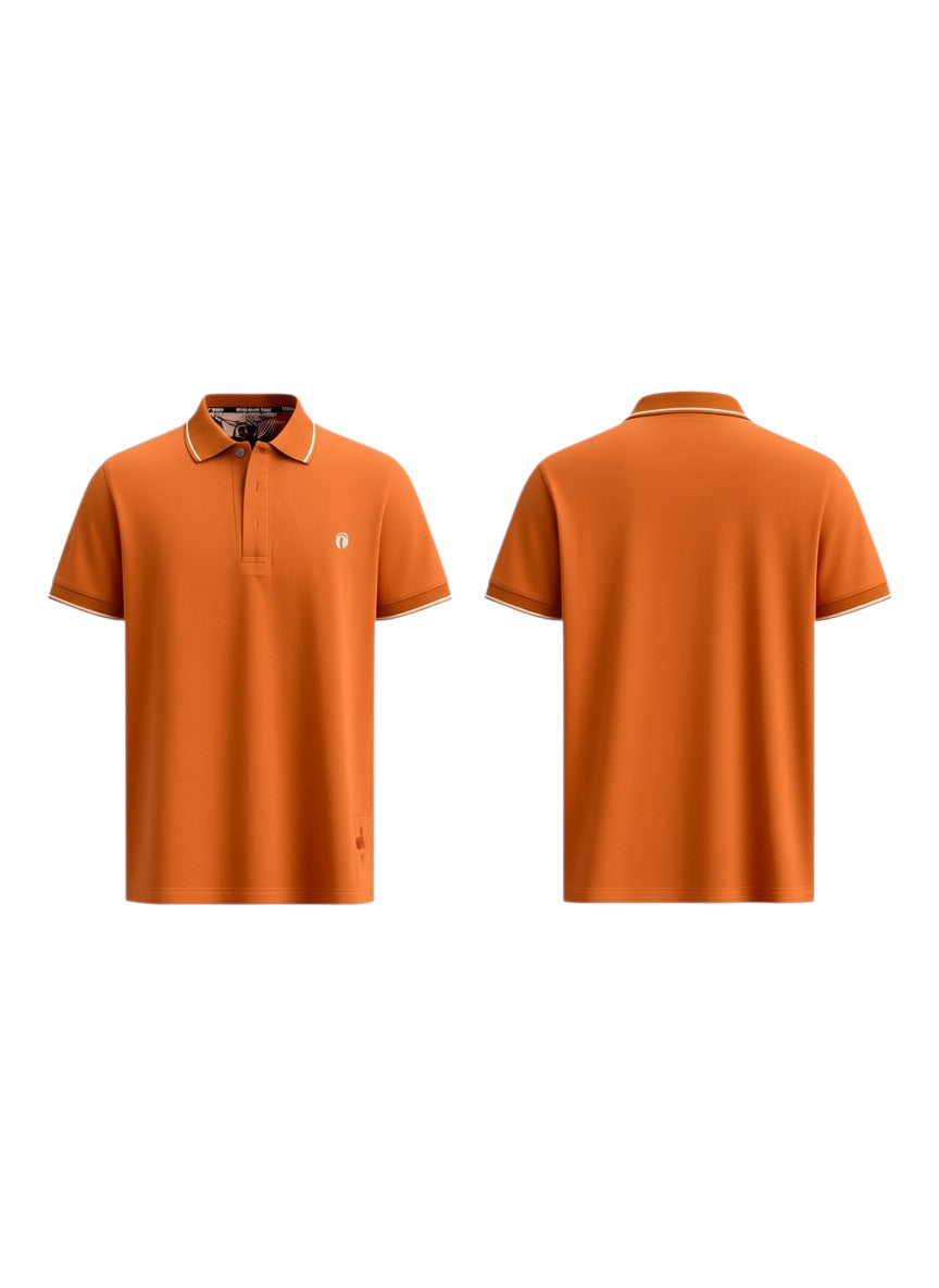 Burnt Orange Tipped Polo Shirt