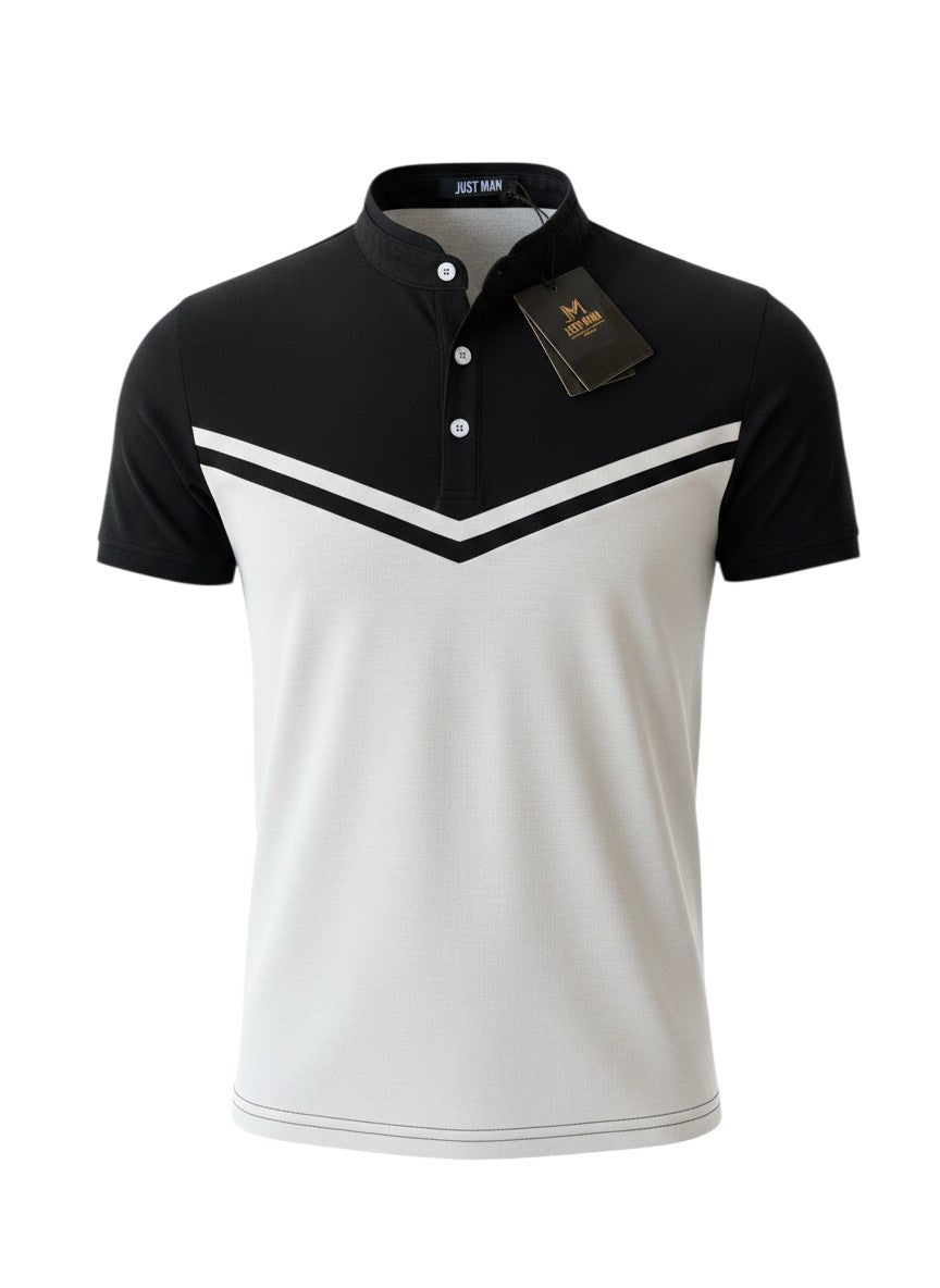 Black White Chevron Polo Shirt