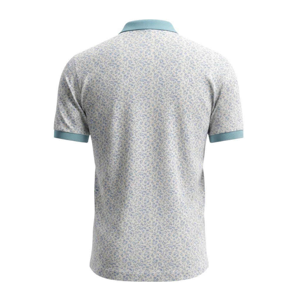 Floral Print Teal Collar Polo