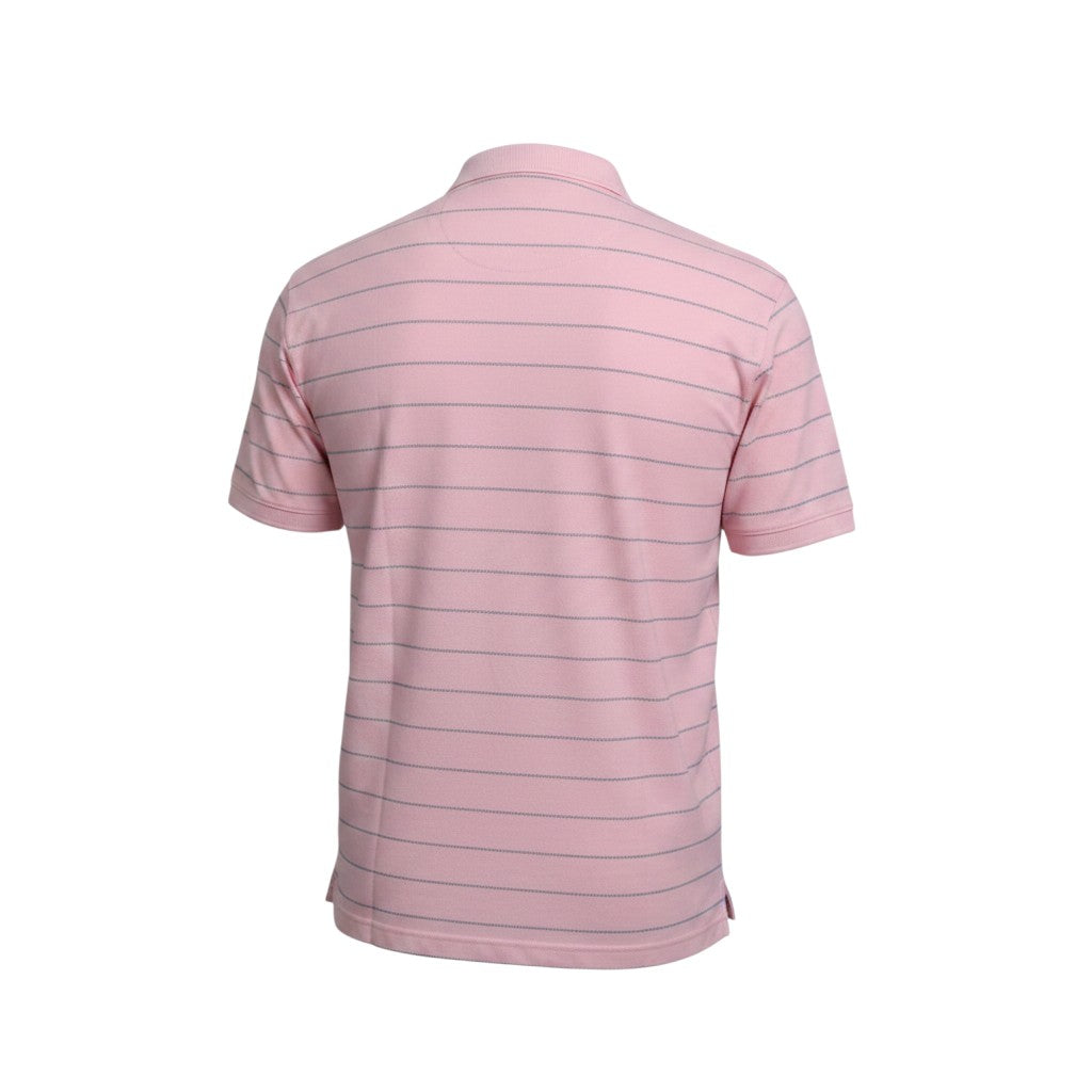 Pink Striped Slim Fit Polo