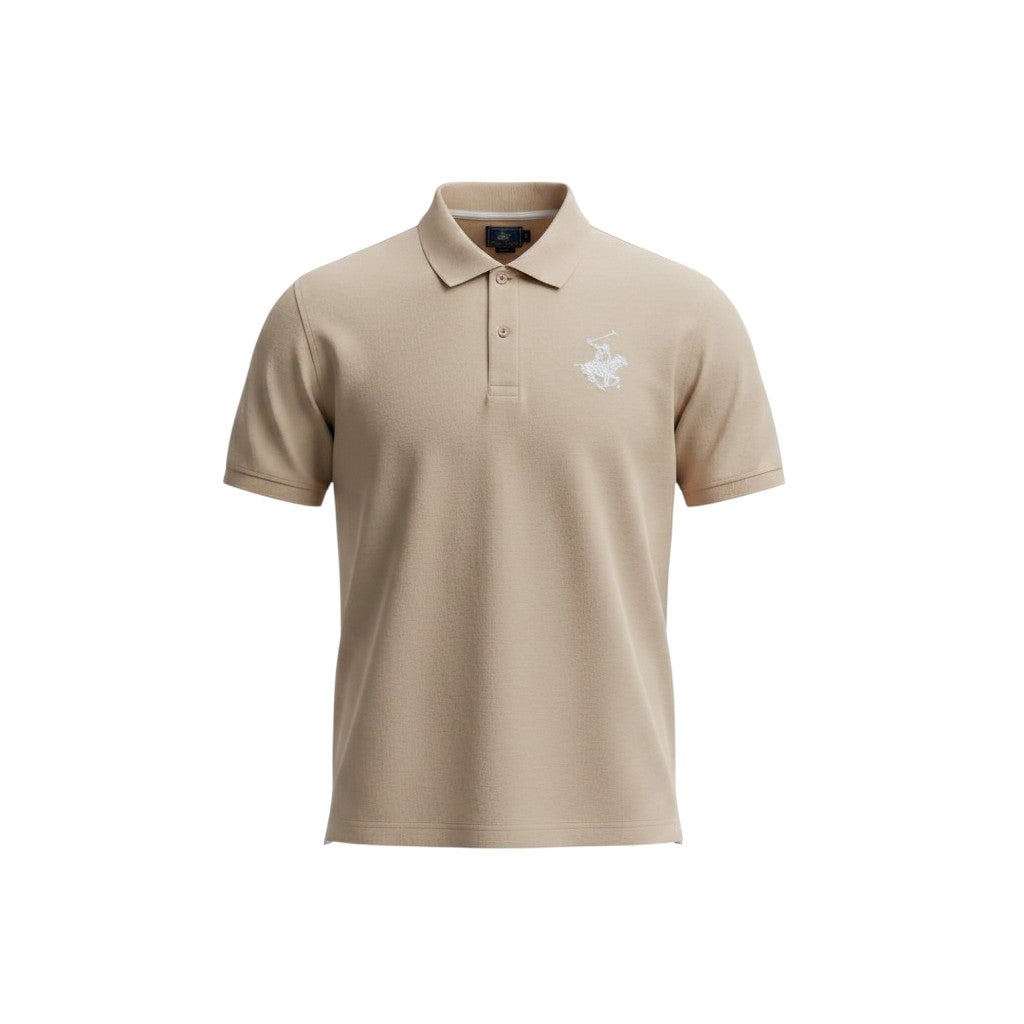 Sand Beige Equestrian Logo Polo