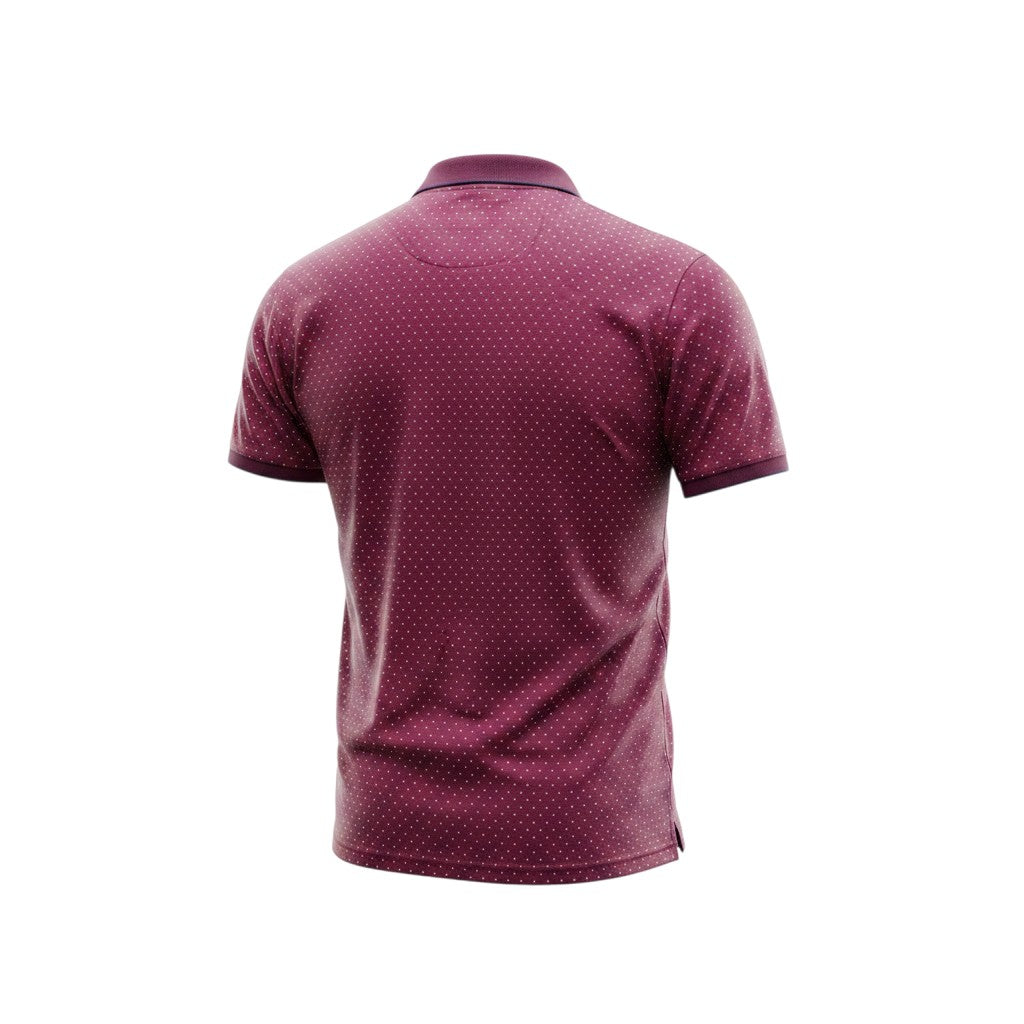 Burgundy Polka Dot Pocket Polo