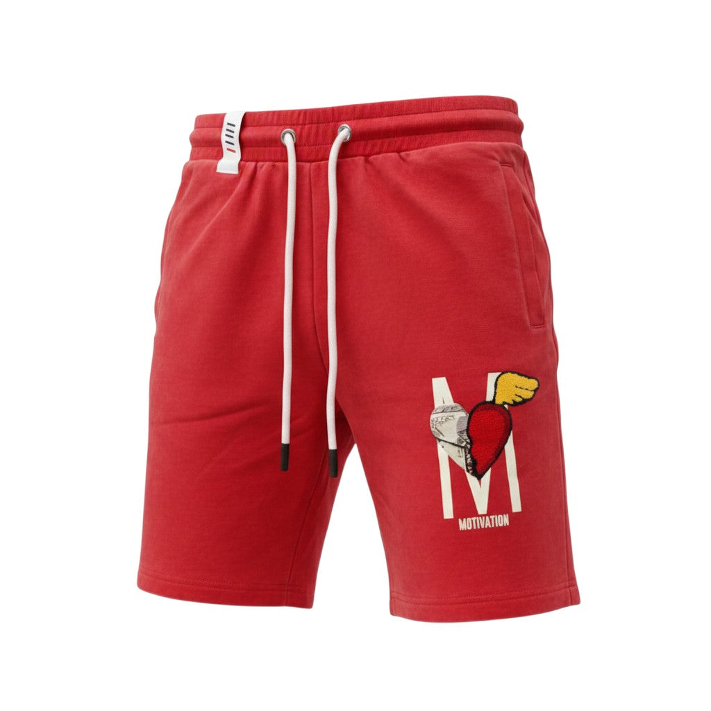 Red Motivation Graphic Sweat Shorts