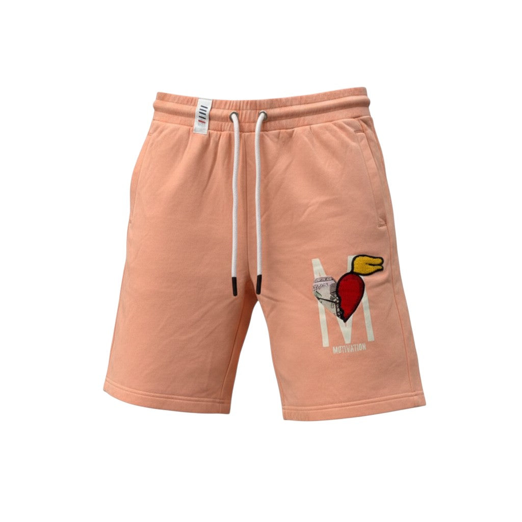 Salmon M Winged Heart Graphic Shorts