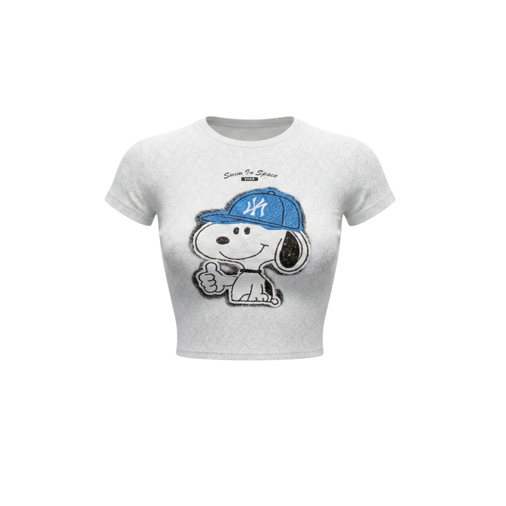 Snoopy Star Fitted Crop Tee