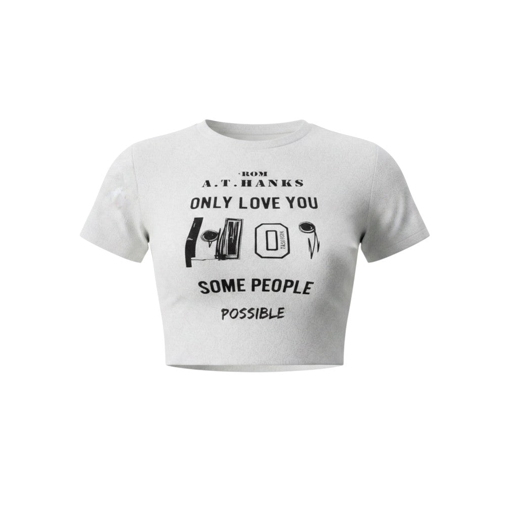 Only Love You Slogan Crop Tee