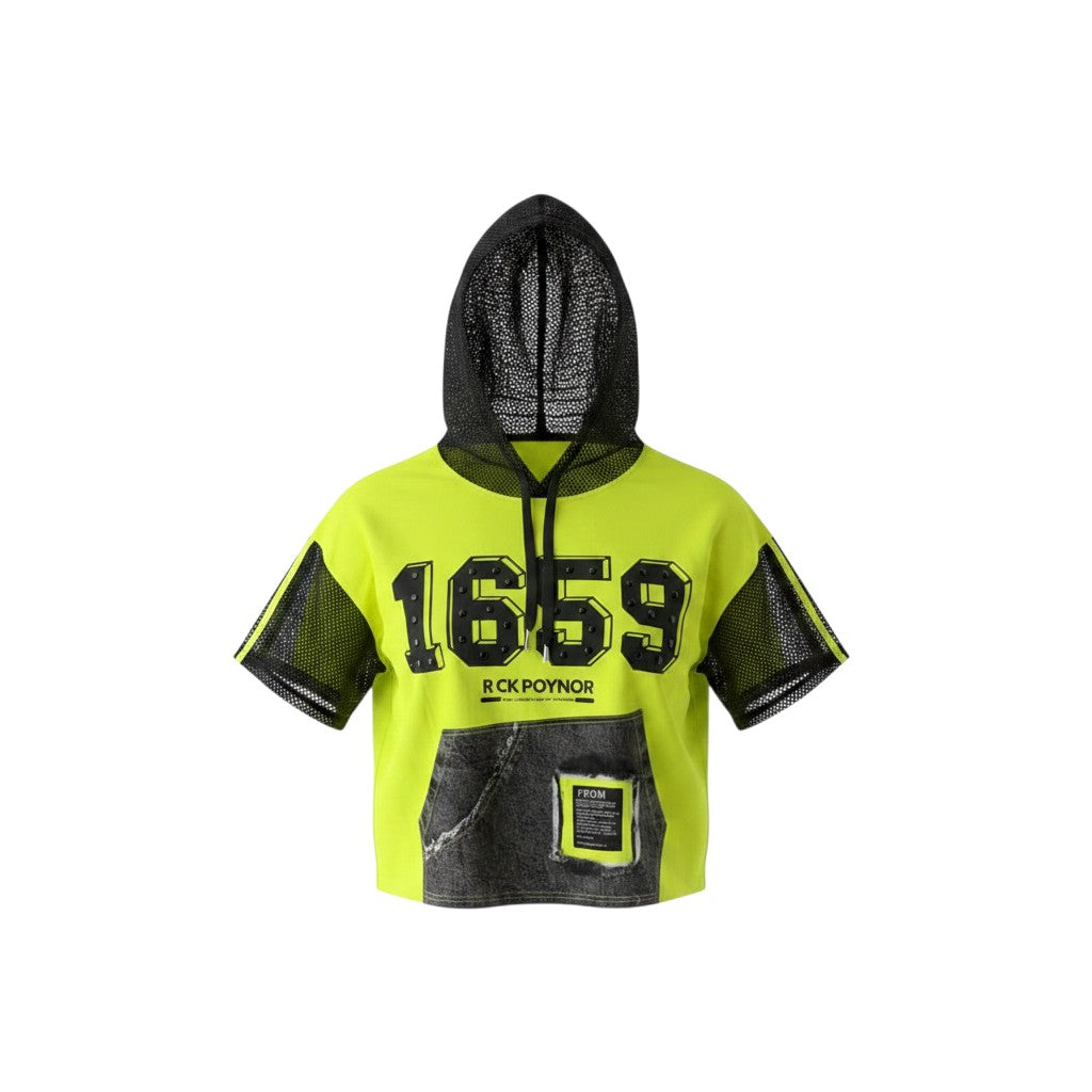 Neon Mesh Short Sleeve Hoodie