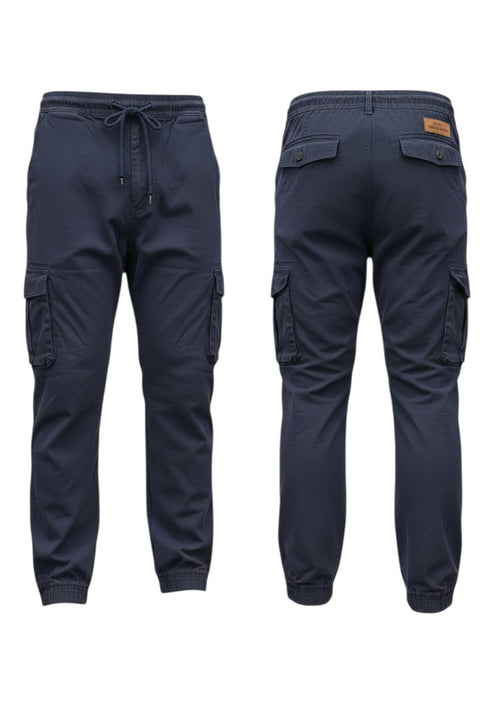 Men's Navy Blue Cargo Joggers