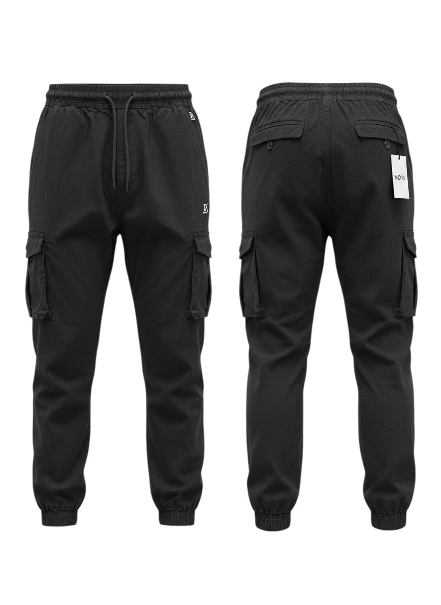 Men's Black Cargo Joggers