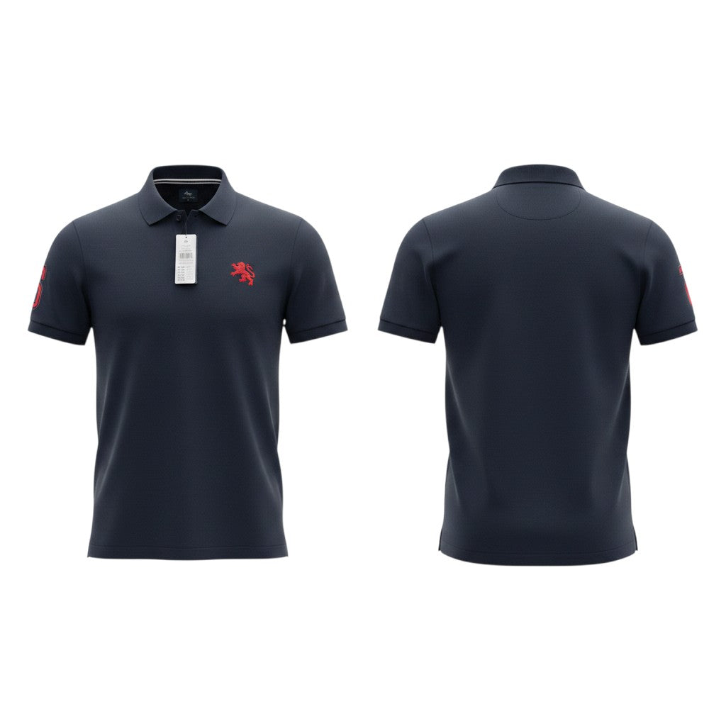 Navy Blue Lion Embroidery Polo