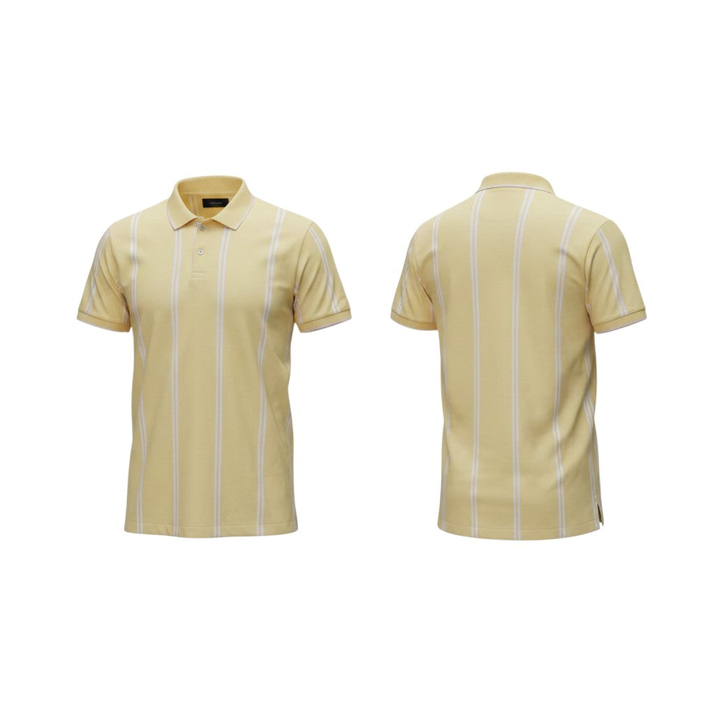 Men's Yellow Vertical Stripe Polo