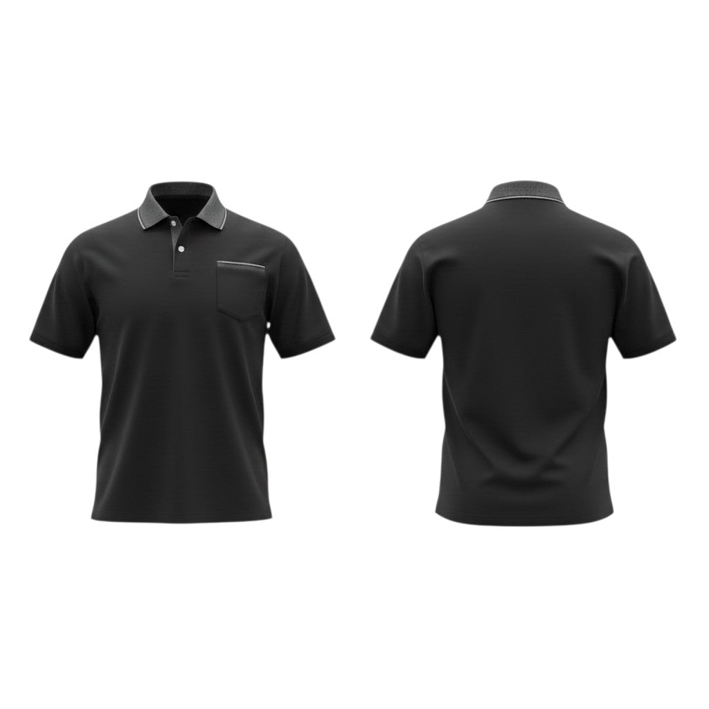Black Chest Pocket Polo Shirt