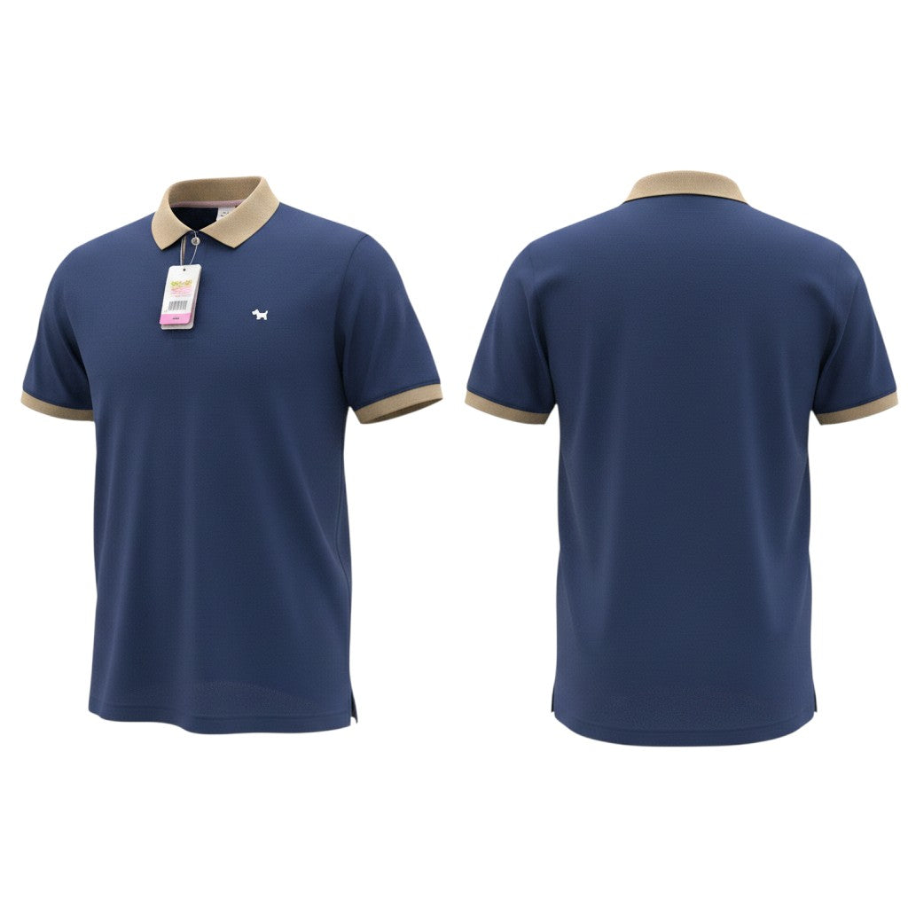 Navy Blue Contrast Collar Polo