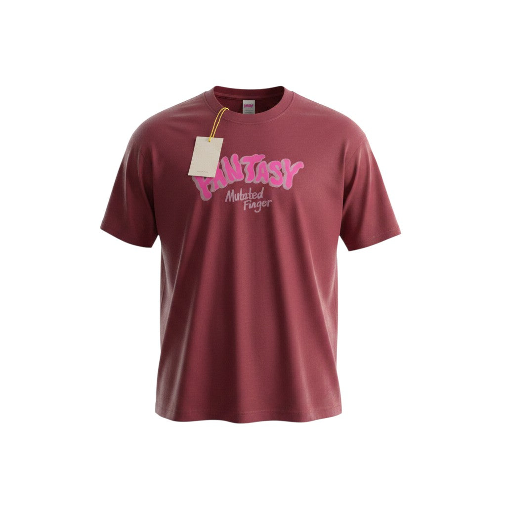 Burgundy Fantasy Graphic Oversized Tee
