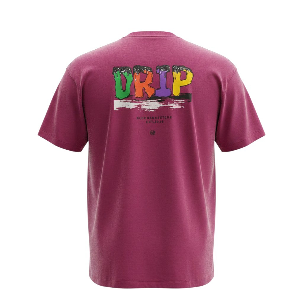 Pink Drip Graphic Oversized Tee