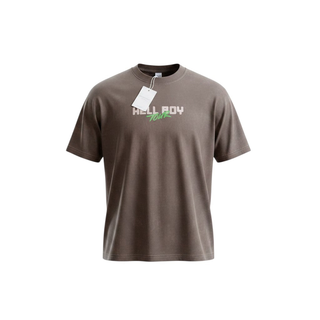 Brown Tour Graphic Oversized Tee