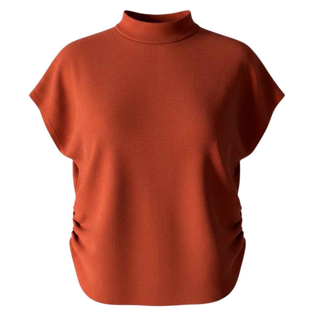Mock Neck Ribbed Top