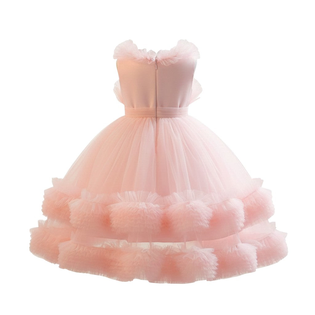 Girls Pink Tulle Ball Gown