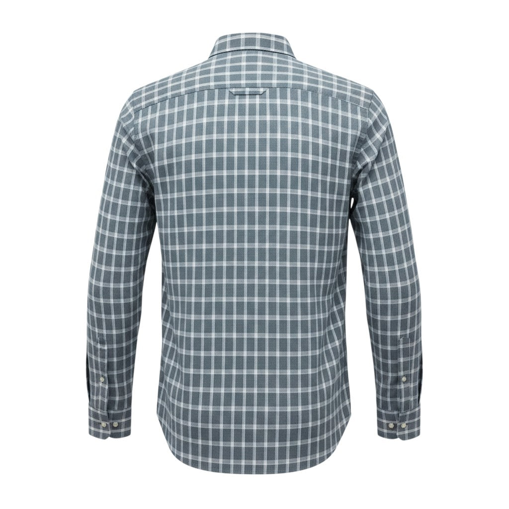 Grey Check Slim Fit Long Sleeve Shirt