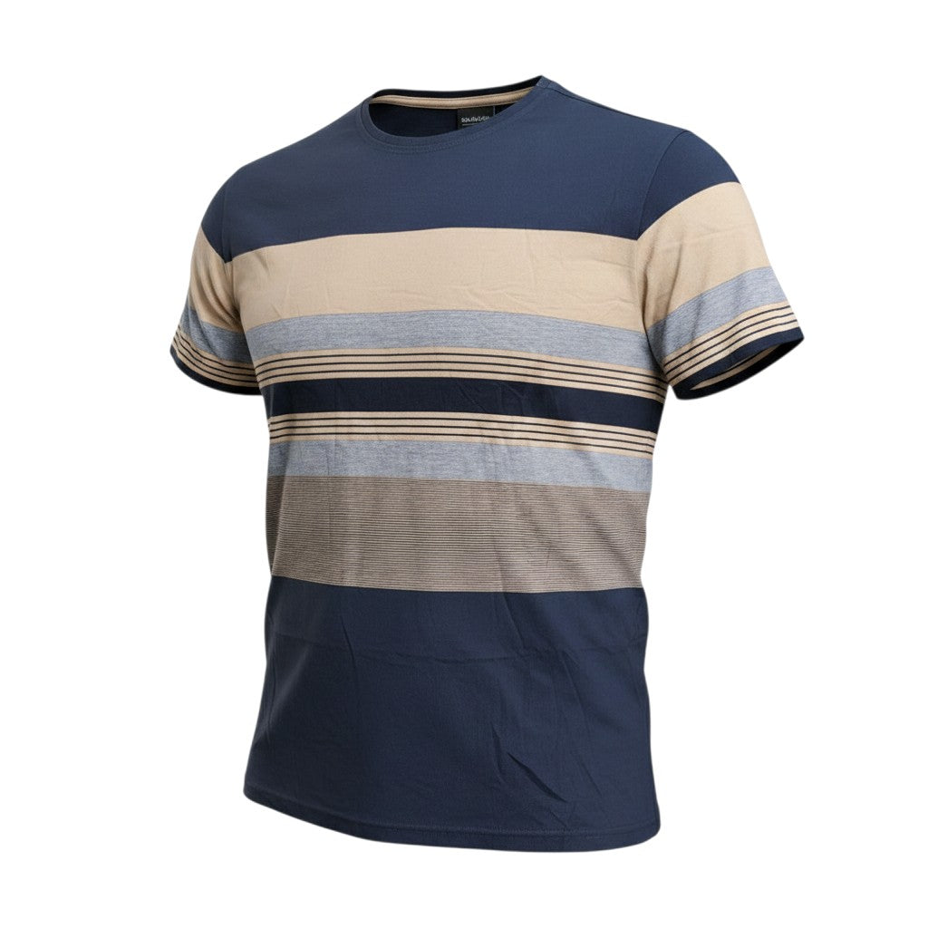 Navy Stripe Crew Neck Tee