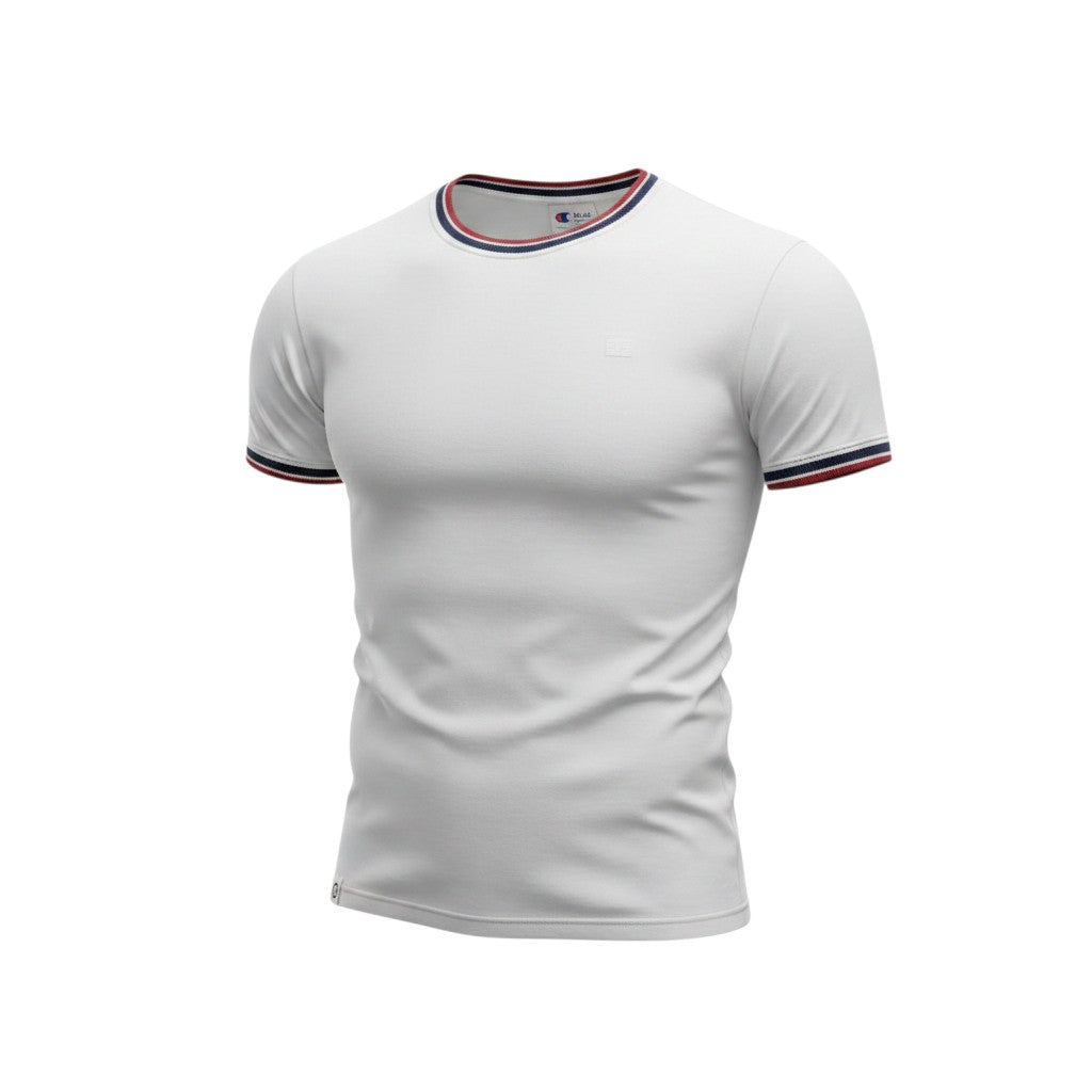White Tipped Crew Neck Tee