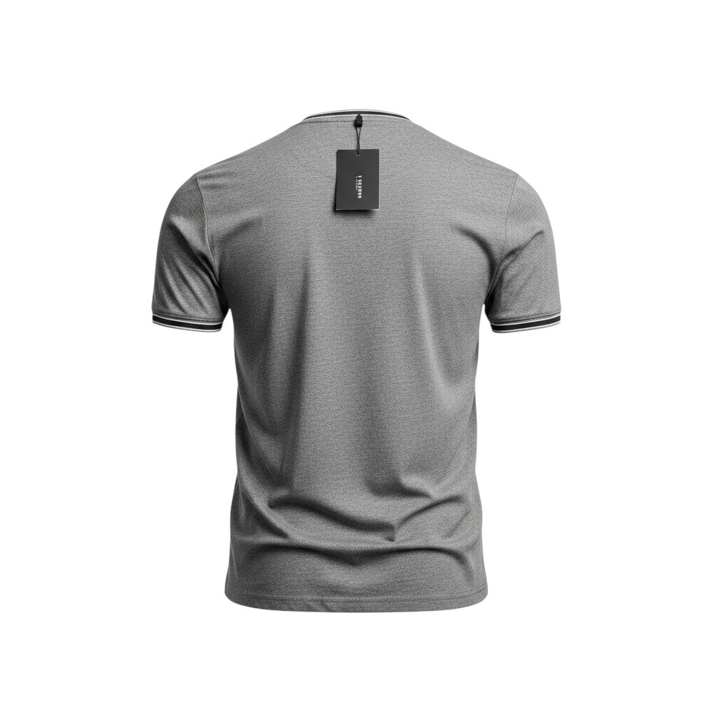 Tipped Collar Zip Pocket Tee