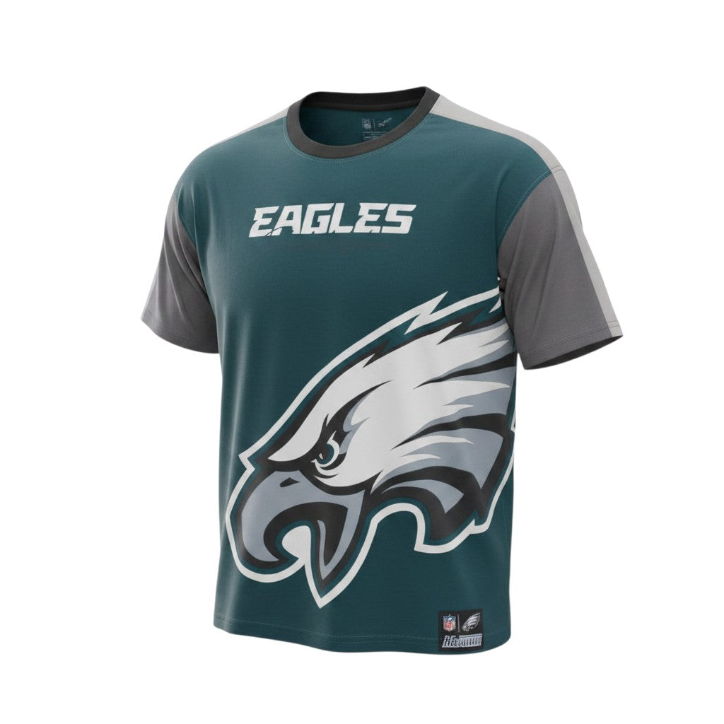 Eagles Oversized Logo Teal Colorblock Tee