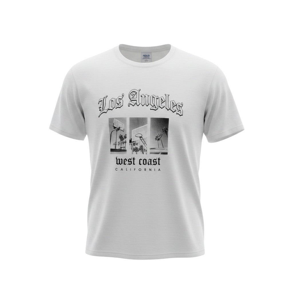 Los Angeles West Coast California White Tee