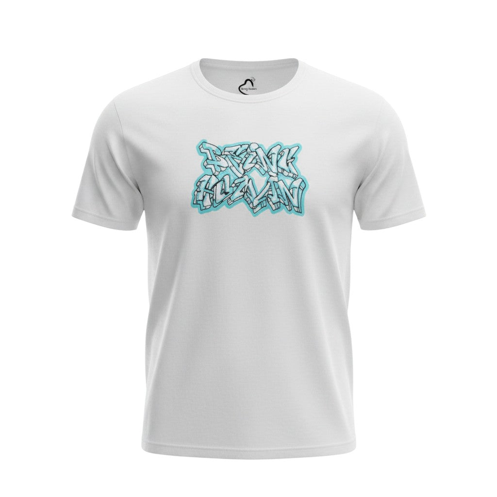 Teal Graffiti Wildstyle White Graphic Tee