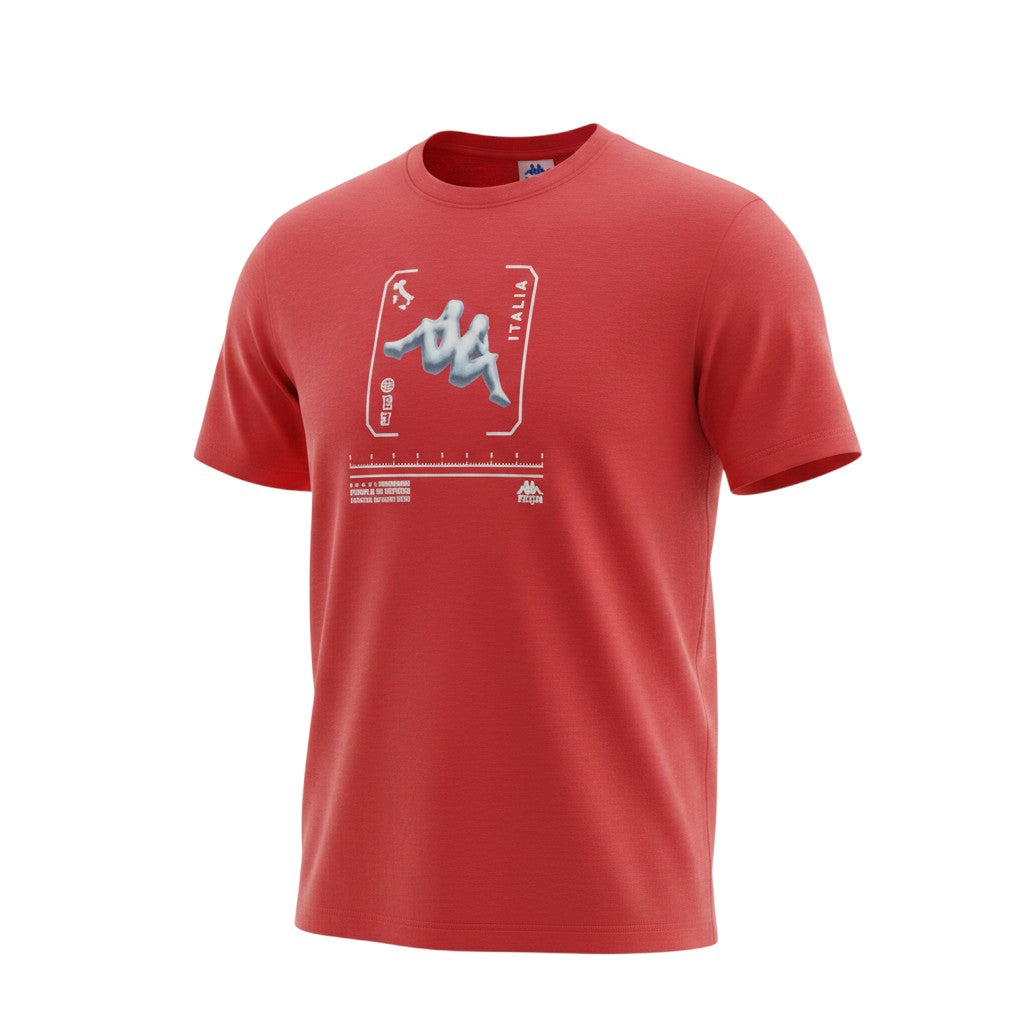 Kappa Italia 3D Logo Red Graphic Tee