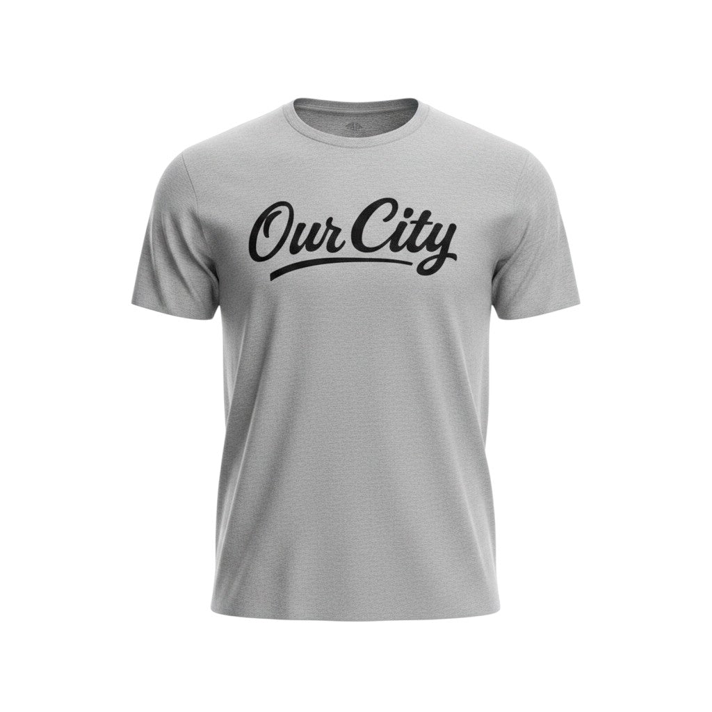 Our City Script Grey Graphic Tee