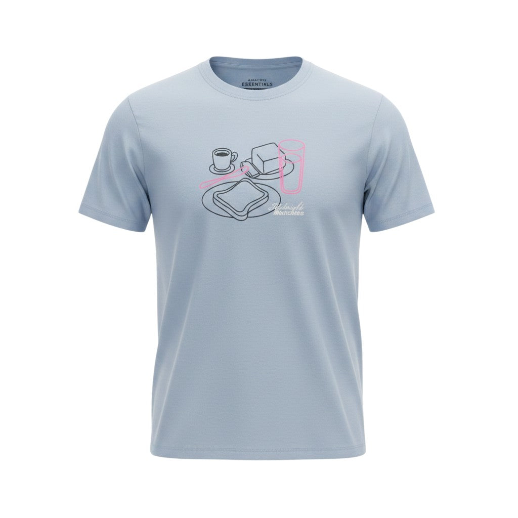 Midnight Munchies Line Art Blue Tee