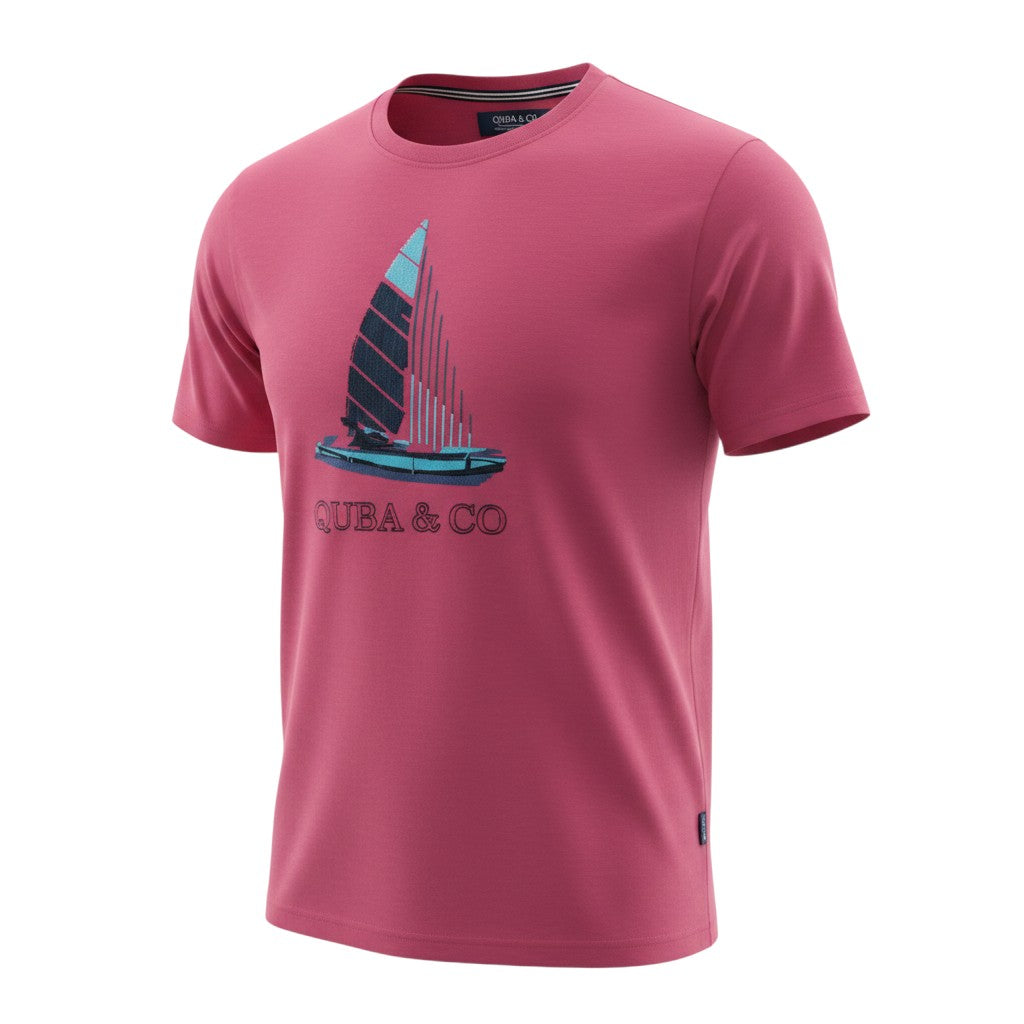 Sailboat Graphic Hot Pink Tee