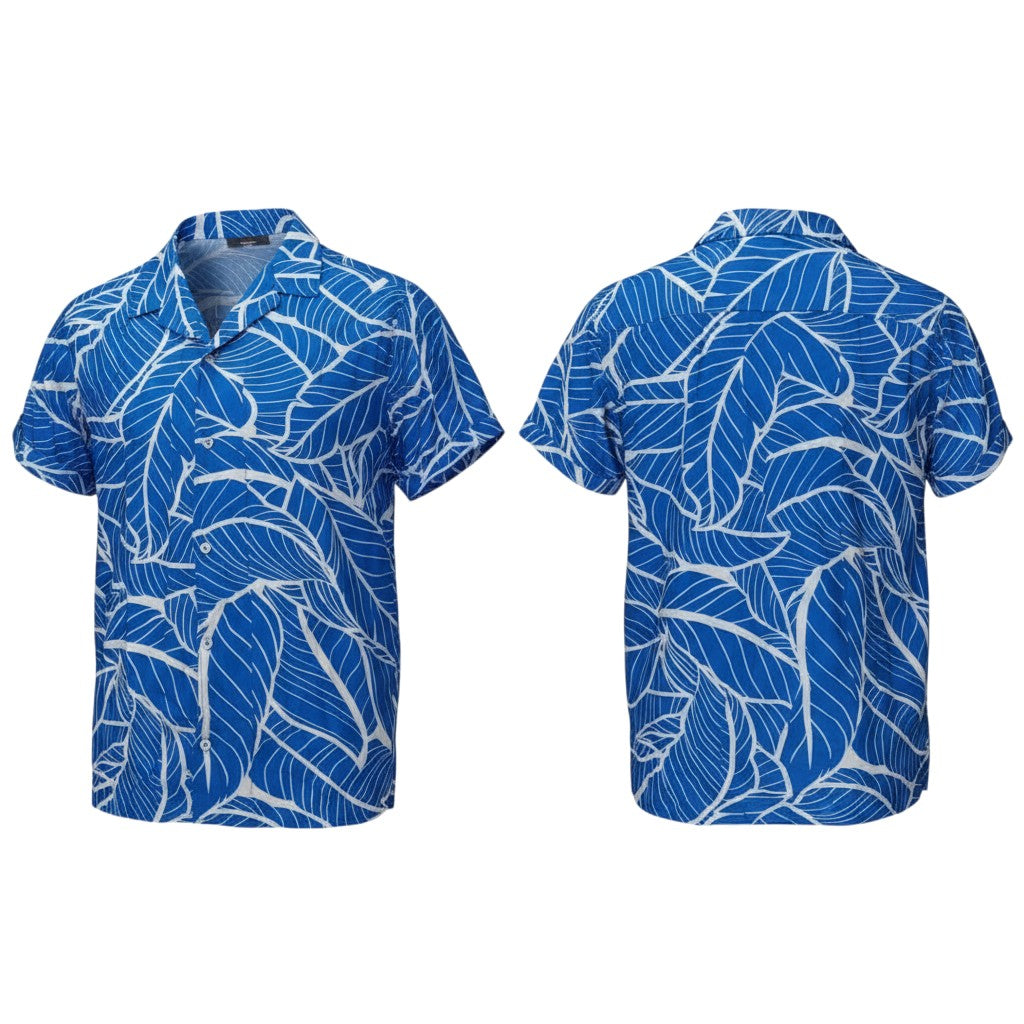 Blue Tropical Leaf Shirt