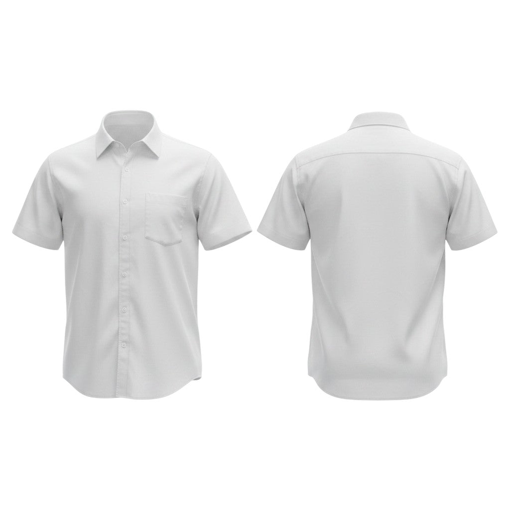 White Classic Collar Short Sleeve Shirt