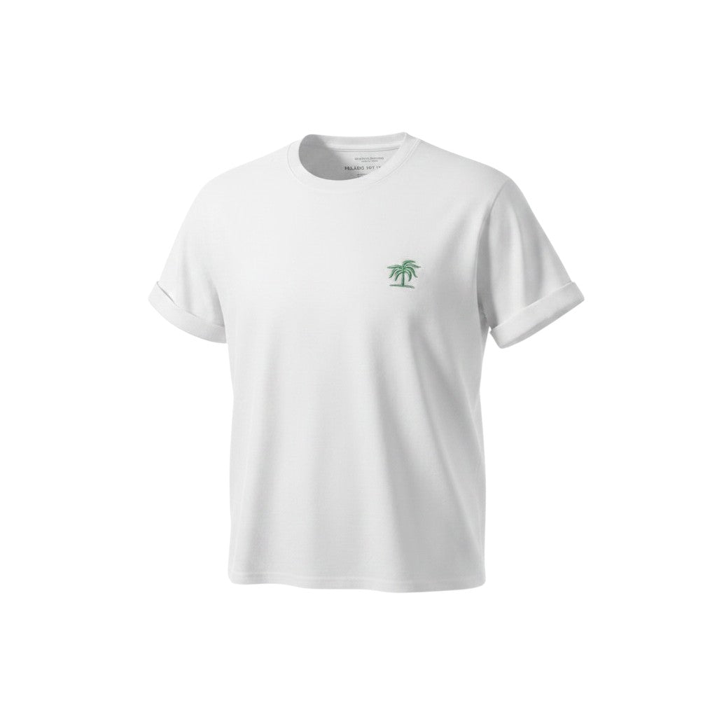 Palm Tree Calm Waters White Tee