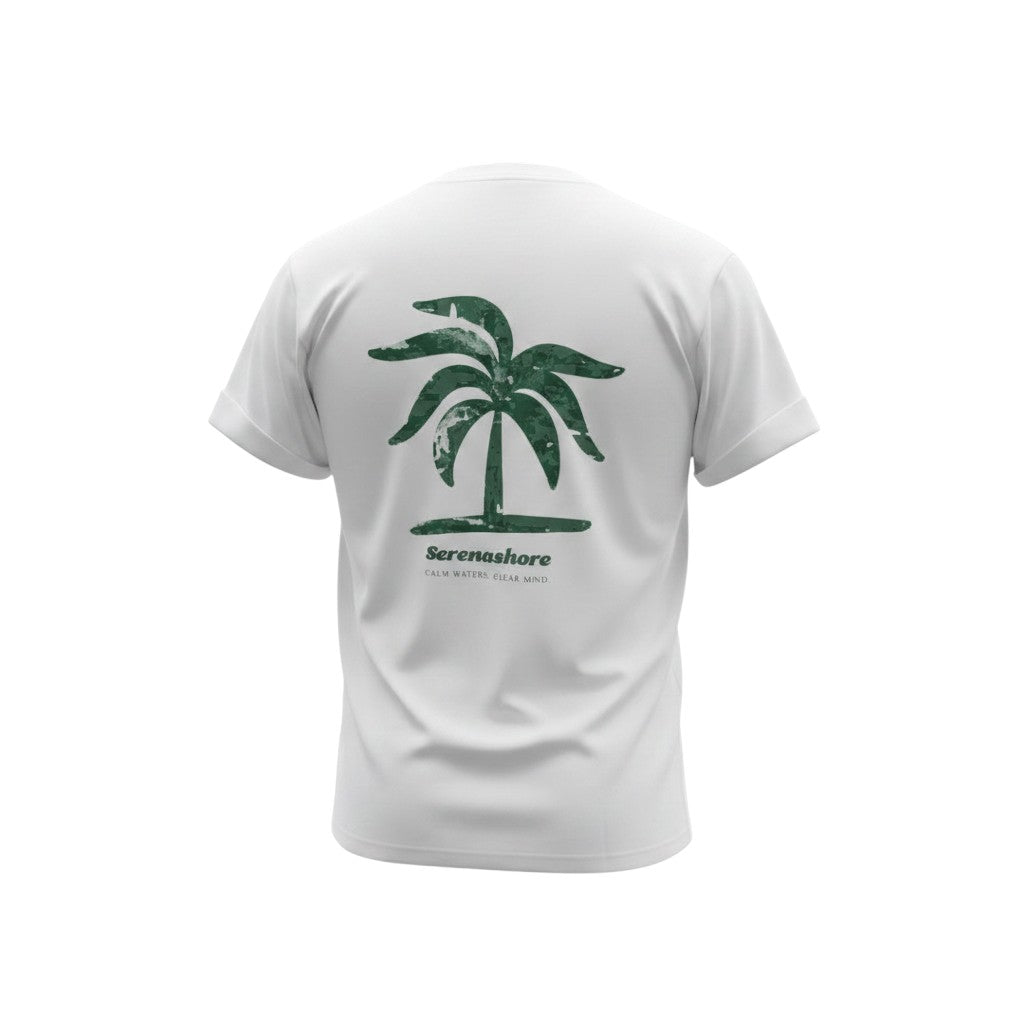 Palm Tree Calm Waters White Tee