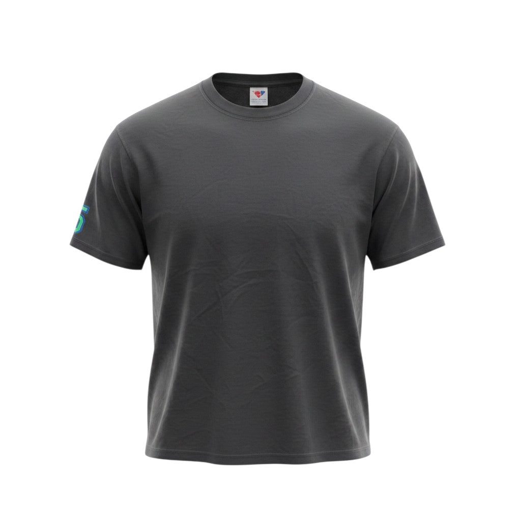 Charcoal Sleeve Logo Oversized Tee