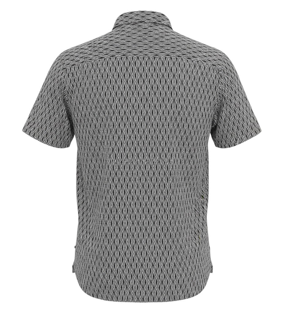 Charcoal Diamond Jacquard Short Sleeve Shirt