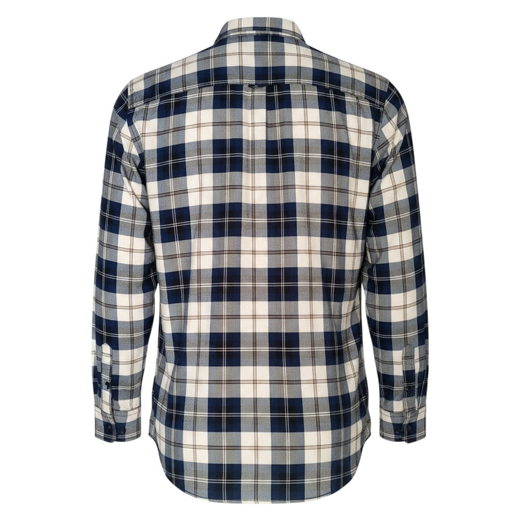 Navy Cream Buffalo Check Long Sleeve Shirt