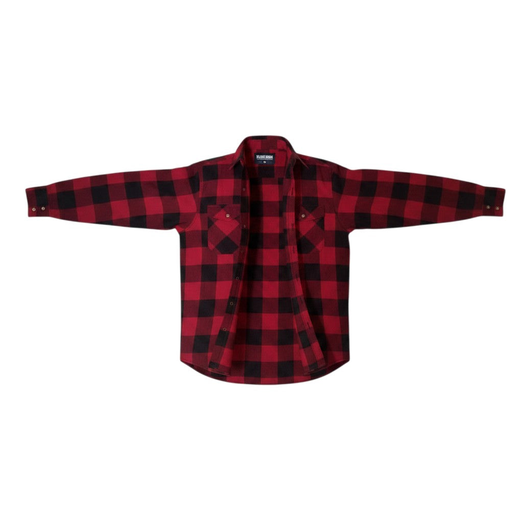 Red Black Buffalo Plaid Flannel Shirt