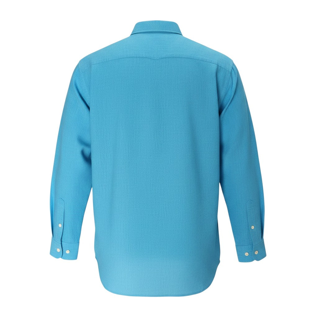 Turquoise Linen Plain Long Sleeve Shirt
