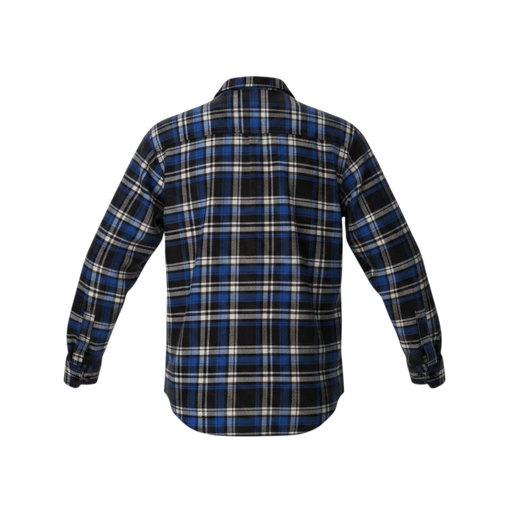 Navy Blue Tartan Plaid Flannel Shirt