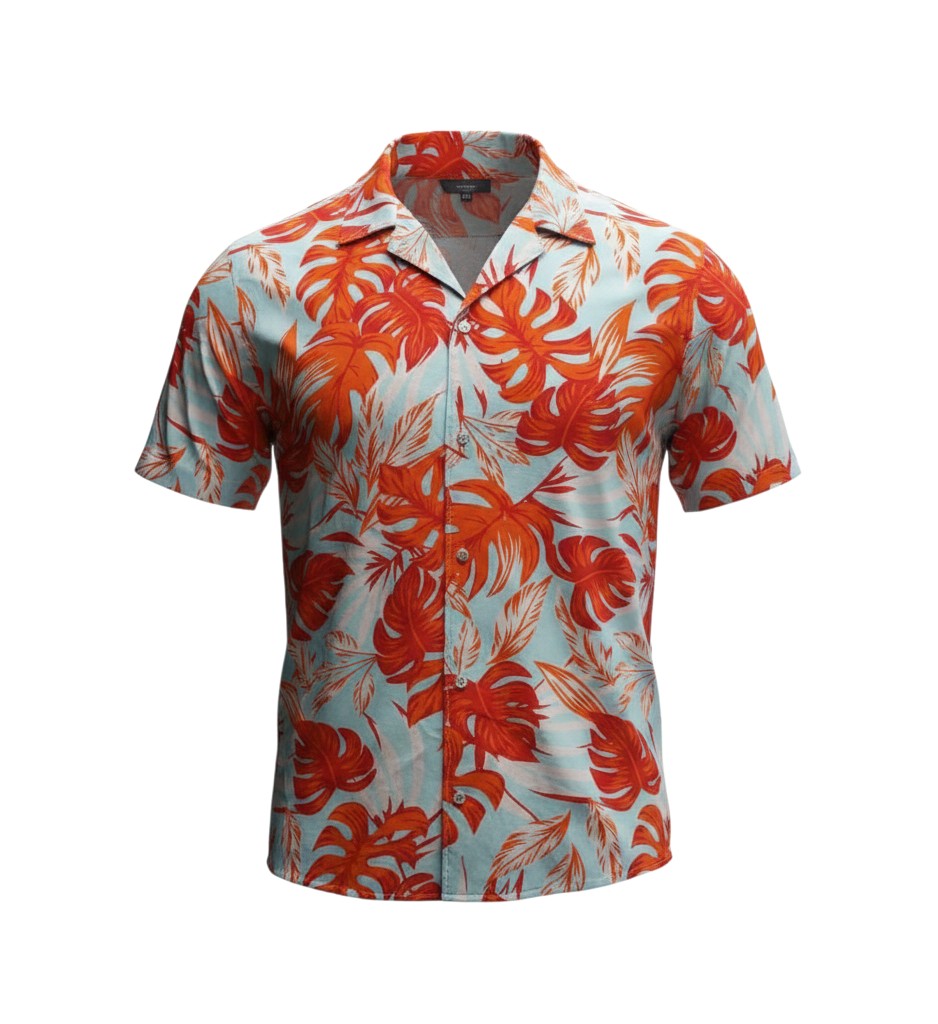 Tropical Monstera Print Hawaiian Shirt