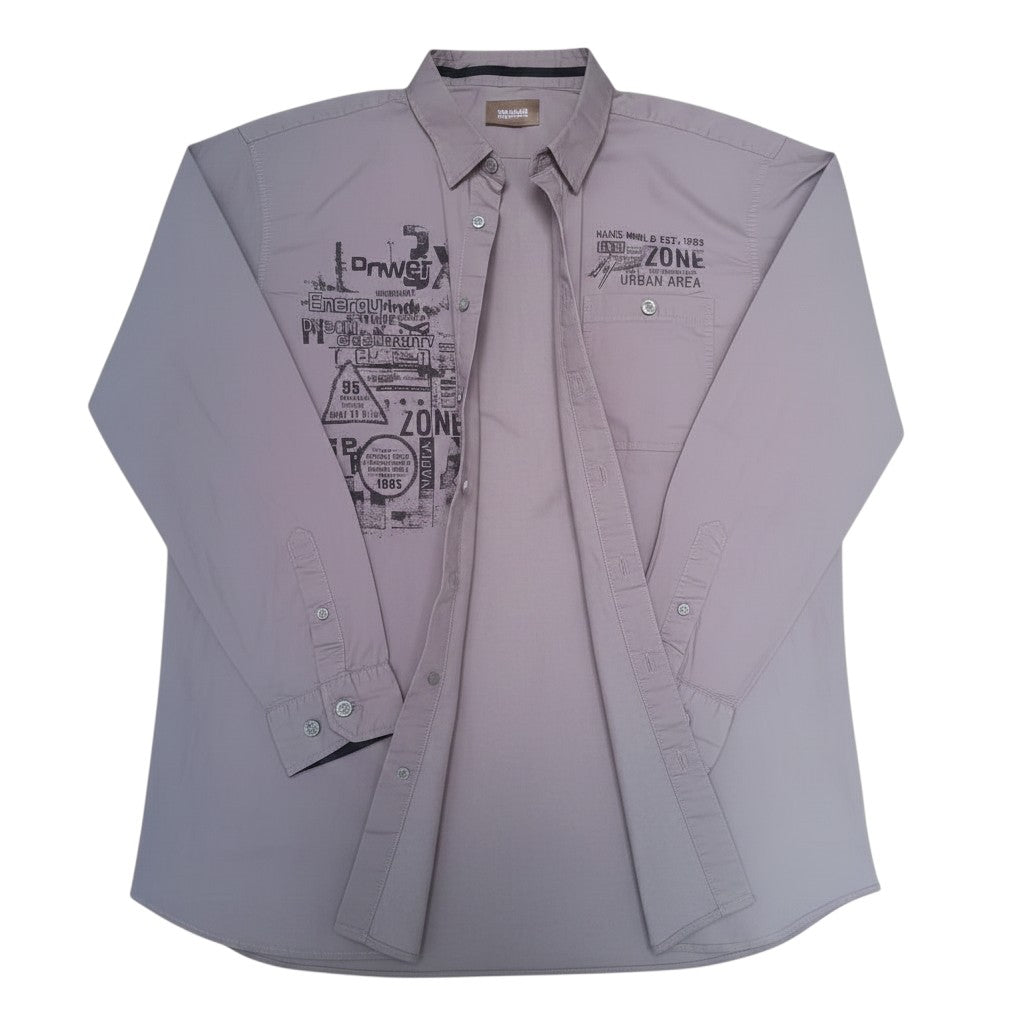 Mauve Grey Urban Zone Graphic Shirt