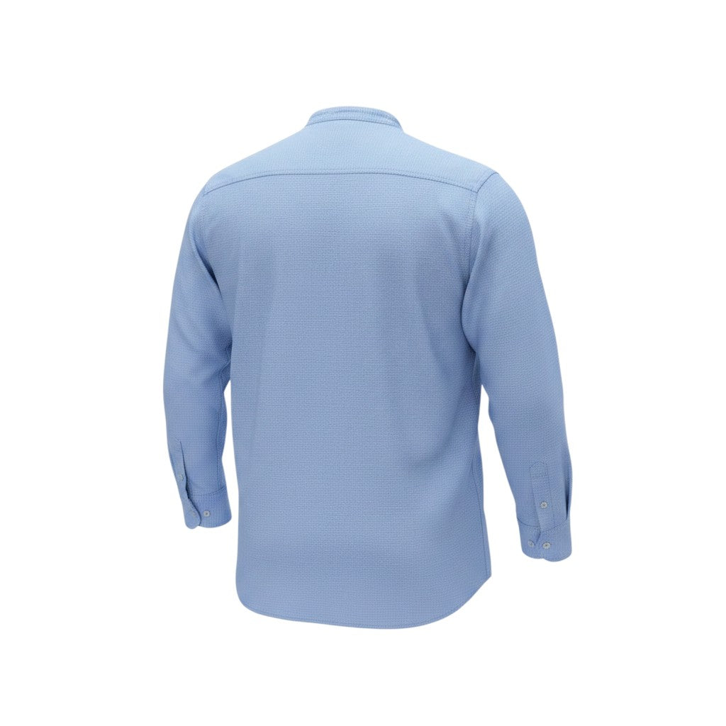 Powder Blue Mandarin Collar Shirt