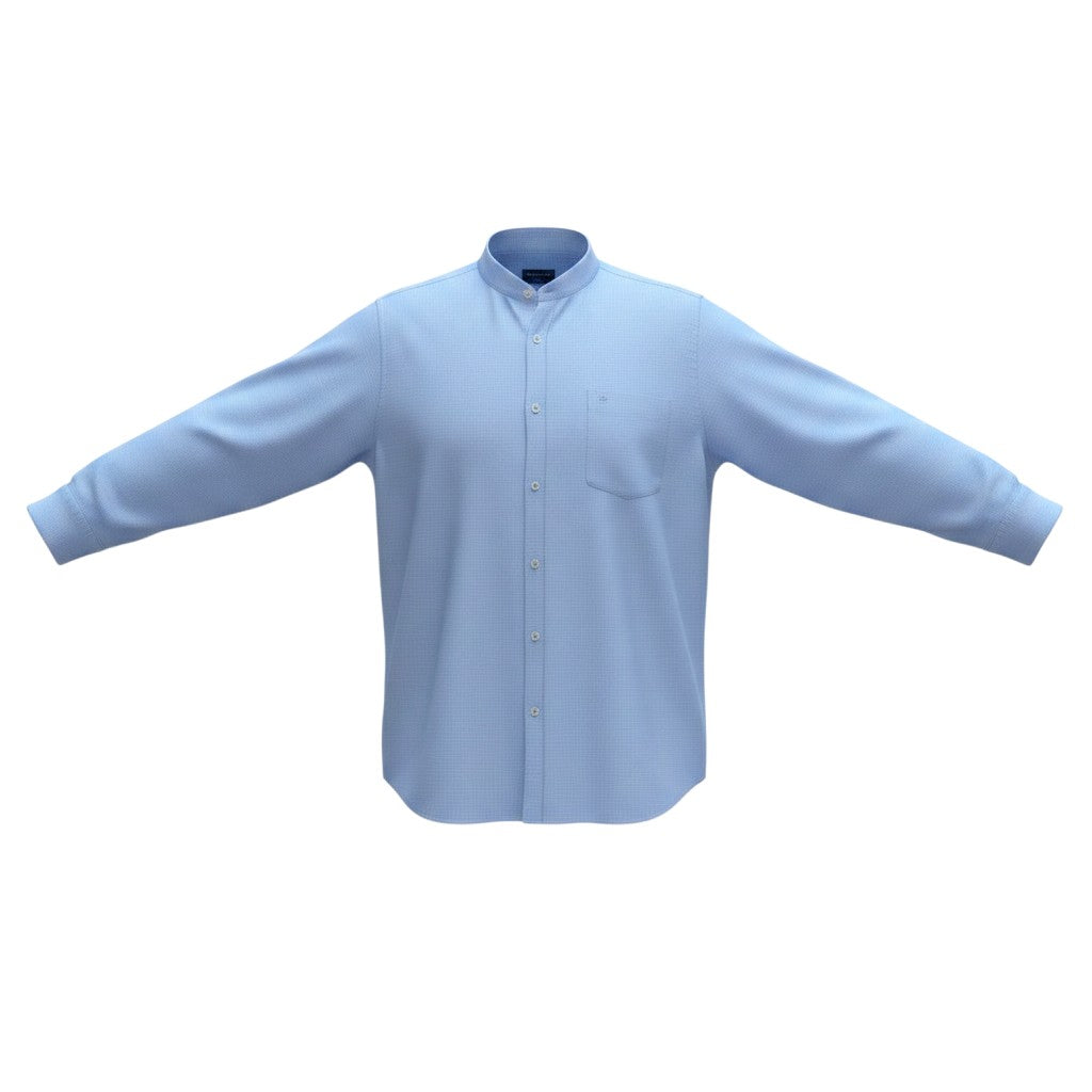 Powder Blue Mandarin Collar Shirt