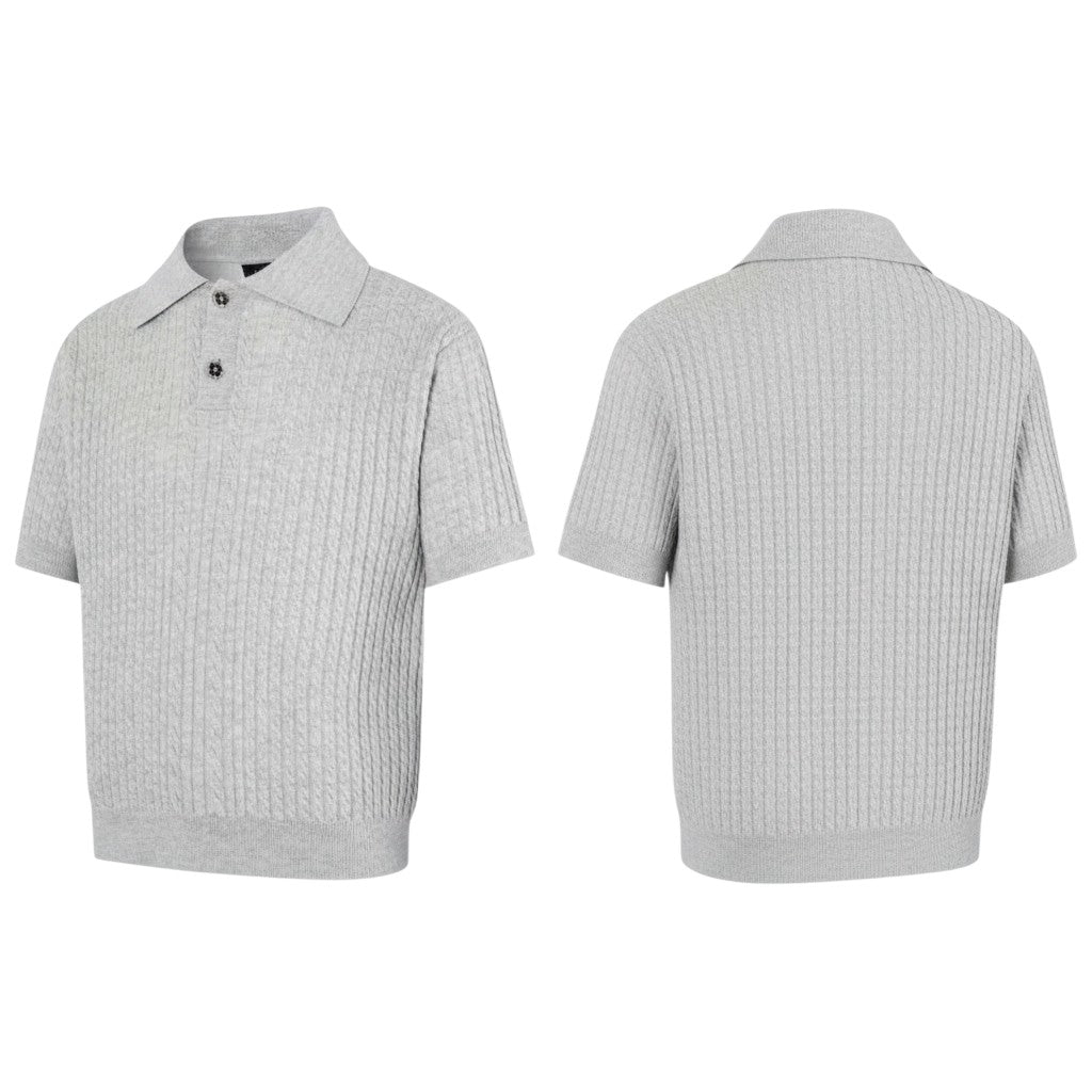 Cable Knit Polo Shirt